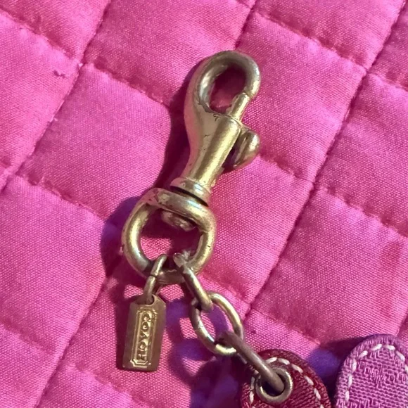 Coach Pink Quilted Bag with Floral Charm - Picture 2 of 3